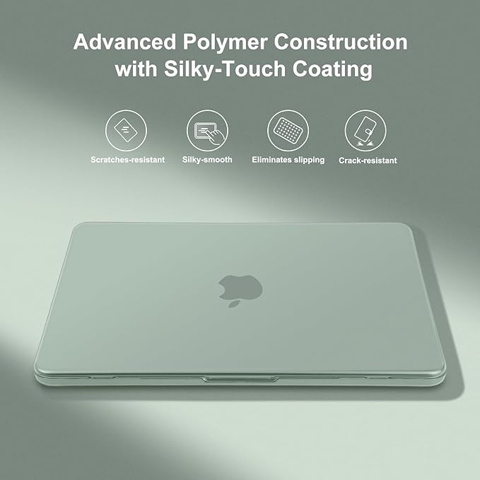 MOSISO Compatible with MacBook Neo Case 13 inch 2026 Release Model A3404 with A18 Pro Chip, 4 in 1 Kit Precision Fit Crack & Scratch Resistant Protective Hard Shell Case Cover, Antique Green