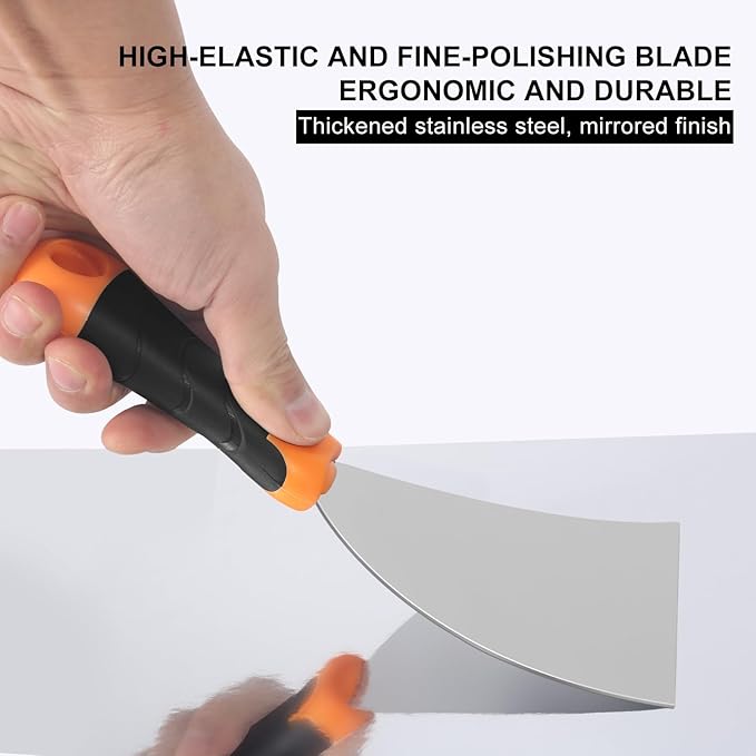 3-Piece Spackle Knife Set: 2", 3"，and 5" Professional Putty Knives - Paint Scraper and Drywall Tools for Wall Repair-WEGAZ