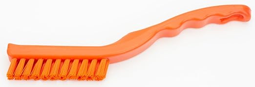 SPARTA Detail Brush Set - Grout & Crevice Brushes with Hanging Hole for Bathroom, Kitchens & Countertop, Plastic, 9 Inches, Orange