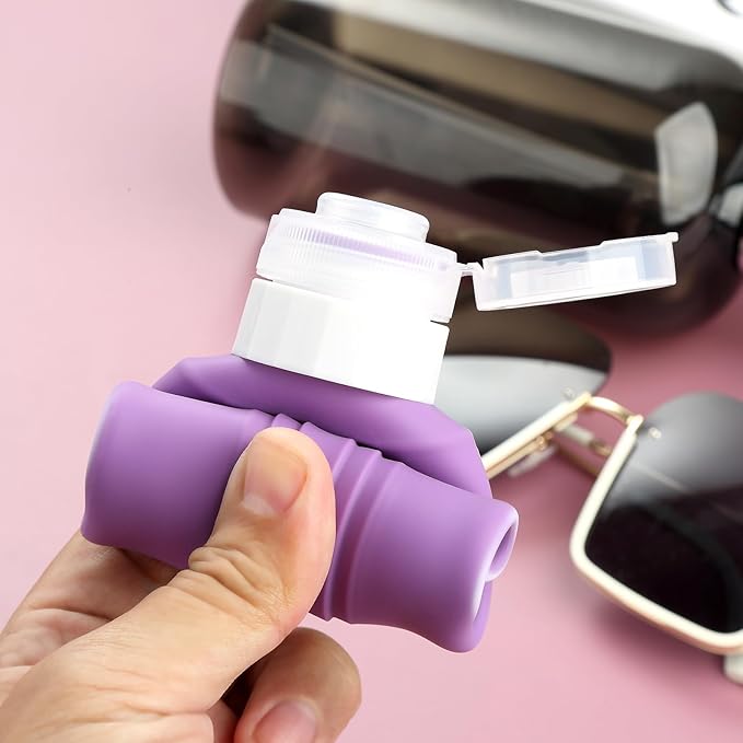 Travel Bottles for Toiletries, Large 6oz Oversize Containers, BPA Free Leak Proof Tubs Refillable Liquid Traveler Accessories with Toiletry Bag for Cometic Shampoo and Lotion Soap (4 Pack)