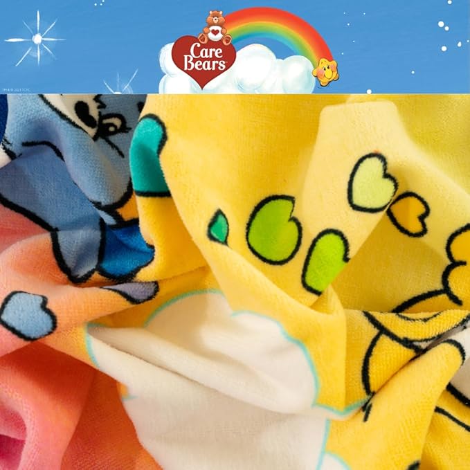 Care Bears Rainbow Kids Super Soft Cotton Bath/Pool/Beach Towel, 58 in x 28 in, (Offical Licensed Product) by Franco