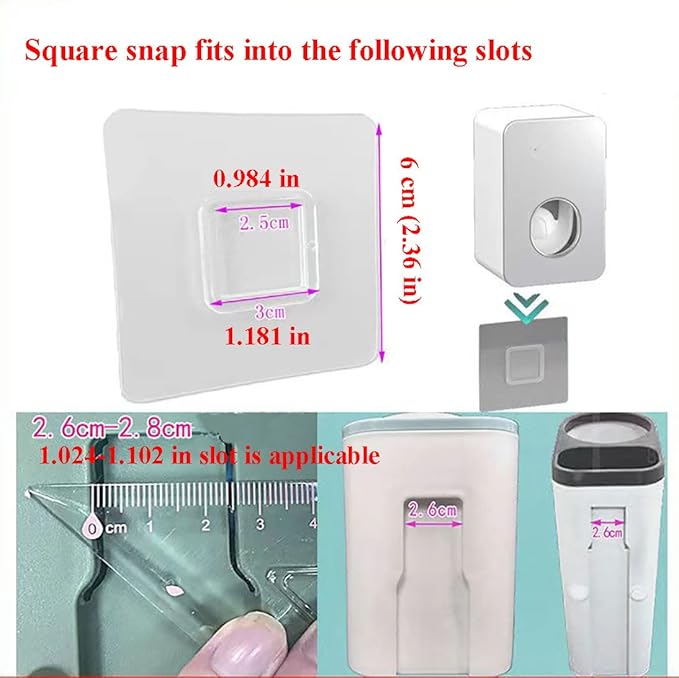 12 PCS Wall Mounted Replacement Sticky pads for Kitchen Bathroom Shower Caddy Organizer Rack Holder Nail Free Adhesive Hooks (Square)