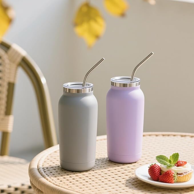 12" Stainless Steel Straws Replacement for 40 oz and 30 oz Cup Tumbler, 8 Pack Metal Straws Reusable with Cleaning Brush for 40 oz & Simple Modern Tumbler with Handle