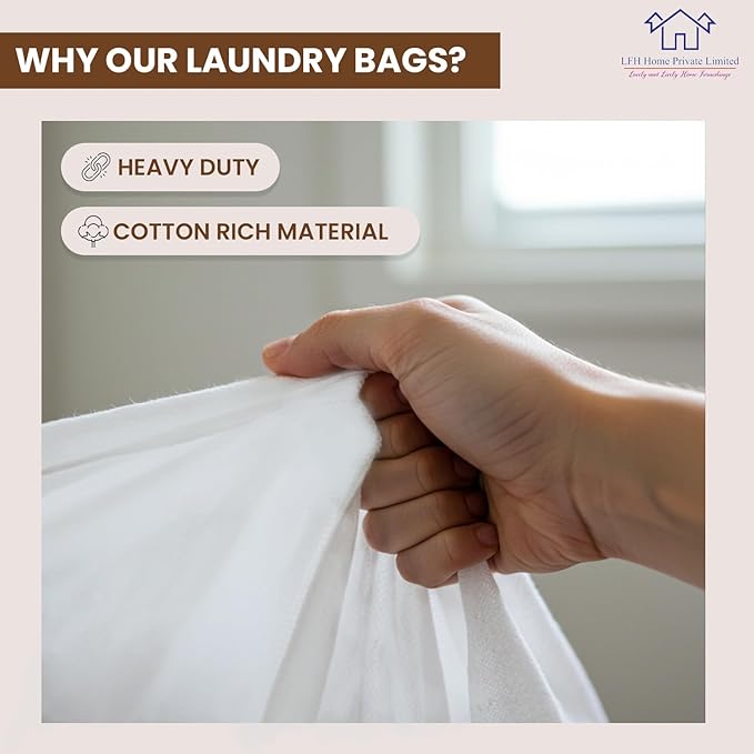 LFH Home Cotton Canvas Extra Large Laundry Bag with Handle, Heavy Duty Drawstring Closure Washable Laundry Bags School Travel, Home, Hotel, College Dorm, Organizer Sack, Toys 28x36-White Thanksgiving