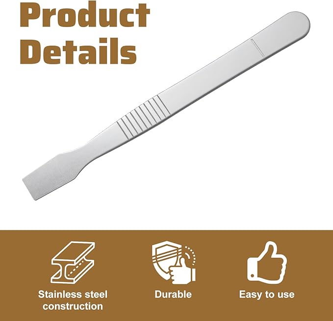 3Pcs Small Metal Scrapers Tool, Handy Non-Scratch Crevice Cleaning Tool Flathead Scraper Tools for Tight Spaces Multi-Purpose Label Scraper Perfect for Removing Oil Stains, Kitchen, Stains, Paint
