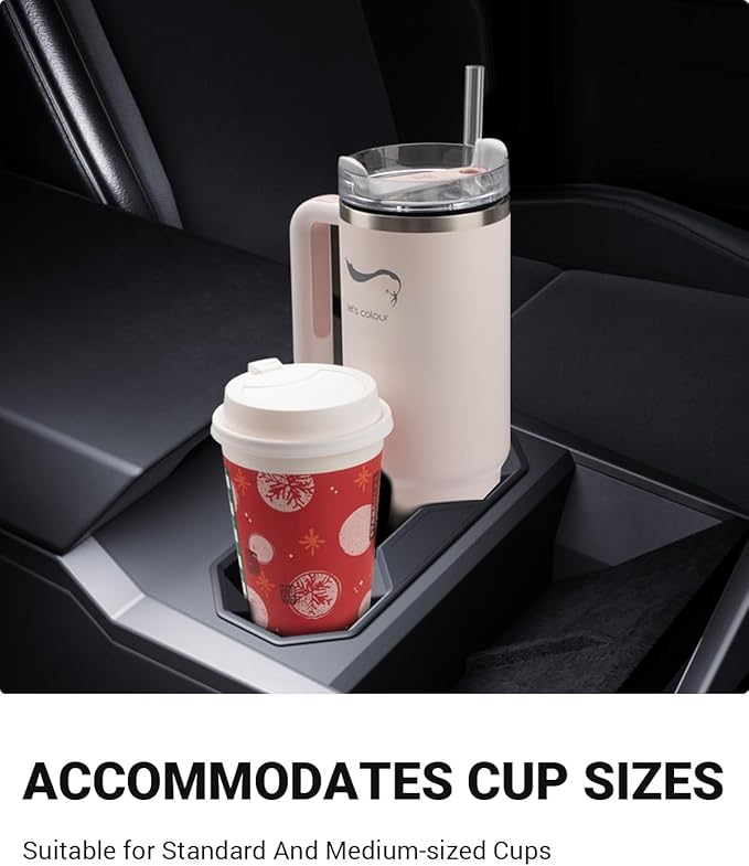 Motrobe Center Console Cup Holder Insert for 2024 2025 2026 Tesla Cybertruck [Seamless Fit for Console] Silicone Drink Organizer Holder for Cybertruck Interior Accessories