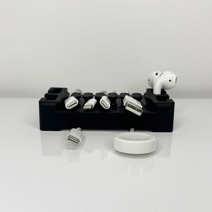 DeskBrick 2PK – Patented Non-Slip Steel-Weighted Desk Organizers & Cable Management Gadgets, Versatile Cord, Phone & Accessory Holders for Office, Home & Desktop – Best Gift for Men. Aqua