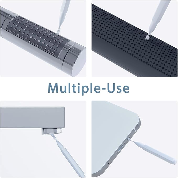 Lumkew Shower Head Cleaning Brush for Small Hole,Multifunctional Shower Head Cleaner Tool Anti-Clogging Nozzle with Storage Boxes, Showerhead Cleaning Brushes Picks for Household Bathroom, White