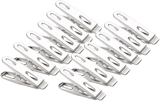 50 Pack Heavy Duty Clothes Pins Stainless Steel Clothespins Laundry Clips Metal Clothes Pegs Clothing Clips for Hanging Clothes Home Outdoor, Silver