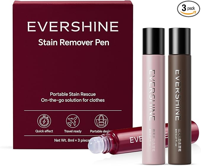 Instant Stain Remover Pen for Clothes, On-The-Go Stain Cleaner, Portable & Travel-Friendly Fabric Spot Cleaner, Effective Stains Removal for Food, Oil, Drink, Makeup & Grease