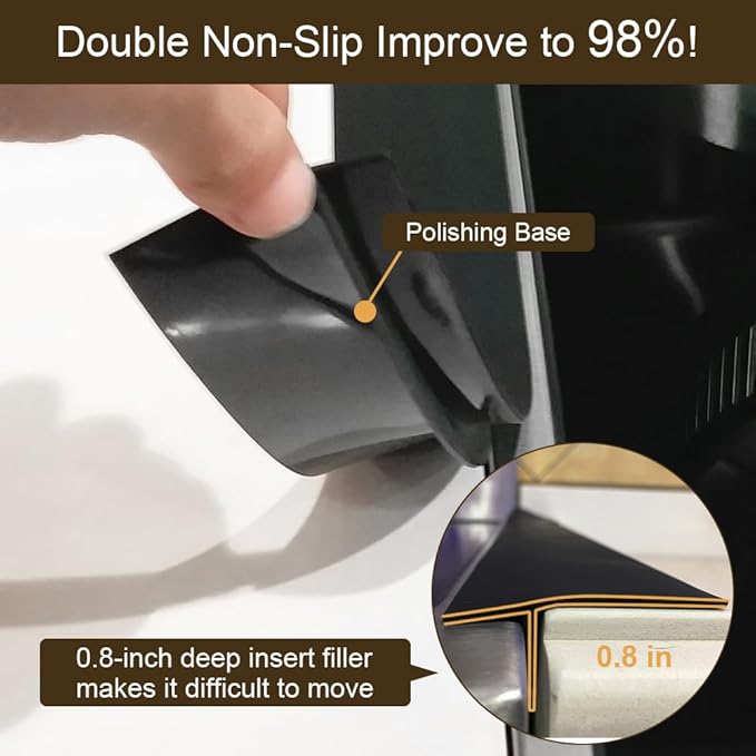 Kitchen Silicone Stove Counter Gap Cover, 25 inch Long & Extra Wide Stove Gap Filler Range Strips 2pcs,Between Oven and Countertop Dishwasher, Dryer,Easy Clean Heat Resistant Gap Guards Black