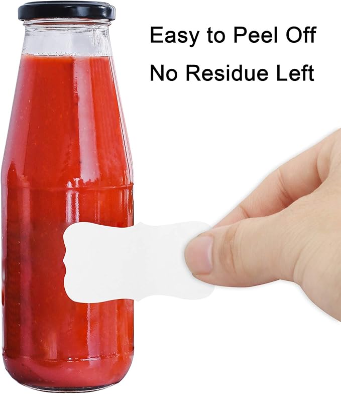 Wisdompro 320 pcs Removable Freezer Labels, Blank White Labels Stickers for Food Containers, Storage Bins, Spice Jars, Bottles, Organize Your Home & Kitchen - 2x1.2 inch