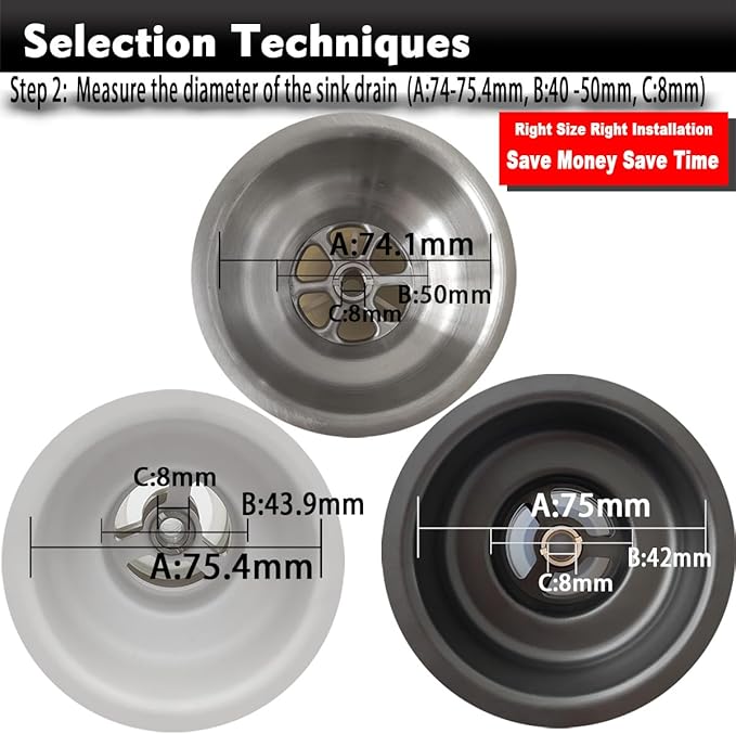 White Kitchen Sink Drain Basket Strainer Stopper Replacement for Polymer Sink Drain, TGEOND Brass Center Plug Removable Basket Drains