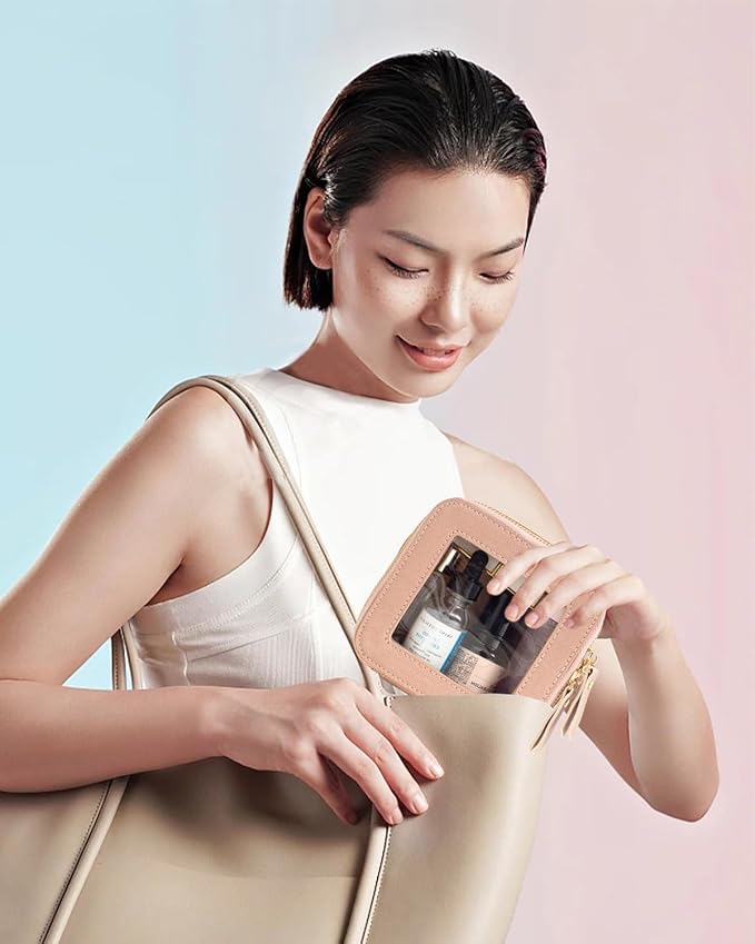 Travel Clear Makeup Bag Set, TSA Approved Cosmetic Bag Case with Zipper Portable Makeup Pouch Toiletry Bag Women Traveling Cosmetic Organizer Storage Bag Car Organizer Car Essentials for Women