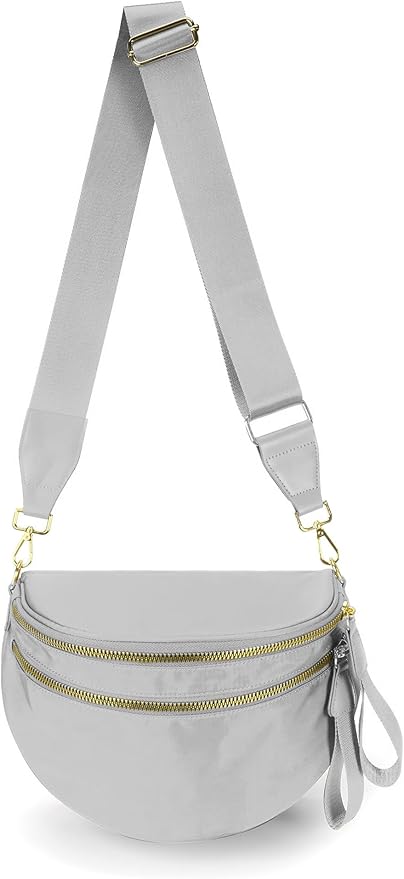 FEIBOON Spacious Nylon Crossbody Bag Bum Bag Handbags Wallets Purses Trendy Shoulder Bag for Women