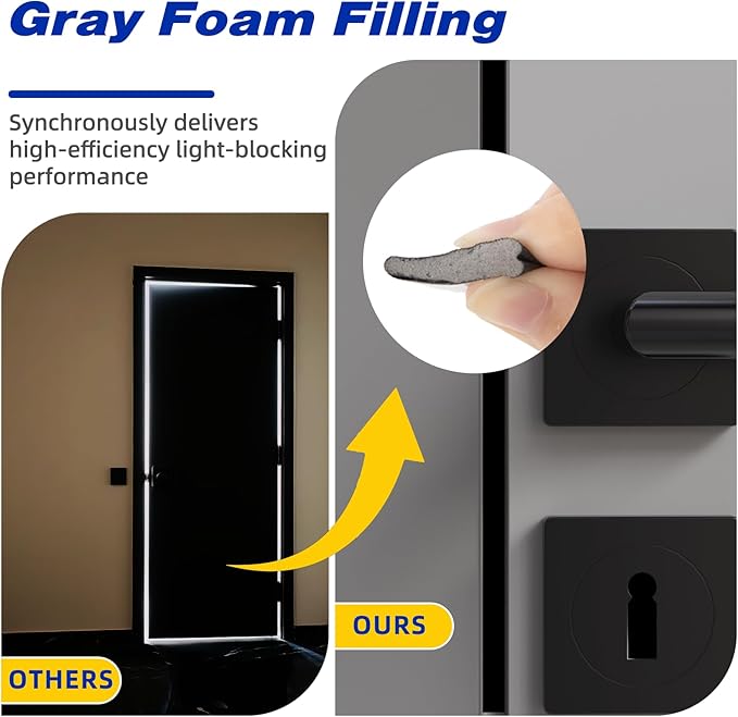 Weather Stripping Door Seal Strip for Door Frame,Window Insulation for Winter,Doors Soundproofing Gap Filler,Window Sealer Exterior Doors Weather Stripping,Foam Windows Draft Stopper (Black,118'')