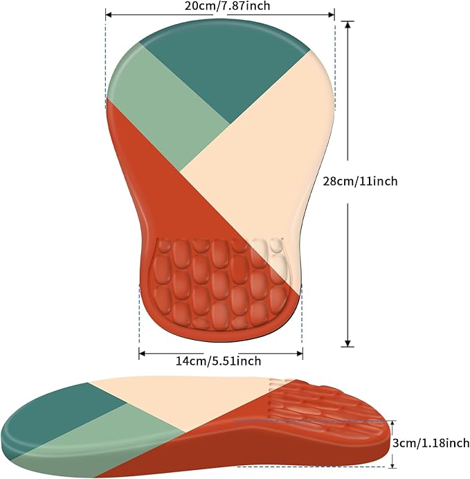 YIWEI Ergonomic Mouse Pad with Wrist Rest - Comfortable Office Mousepad with Memory Foam Wrist Support for Carpal Tunnel Relief, Mouse Pads with Non-Slip Base for Gaming and Home (Blocks)