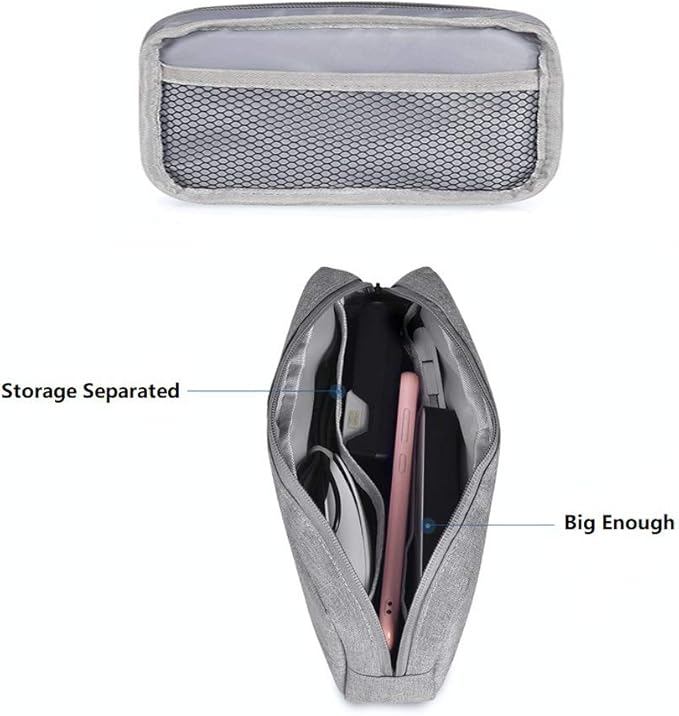 Universal Electronics/Accessories Soft Carrying Case Bag, Durable & Light-weight,Suitable for Out-going, Business, Travel and Cosmetics Kit (Big-Gray)