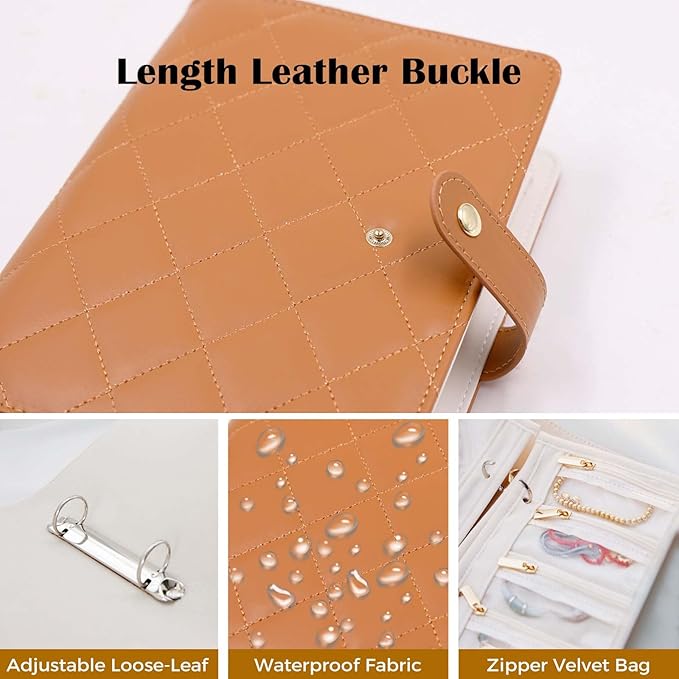 Travel Jewelry Organizer Case ， Portable Jewelry Organizers Storage Book, Compact Jewelry Roll for Earrings, Rings, Necklaces - Perfect Jewelry Travel Bag for Women