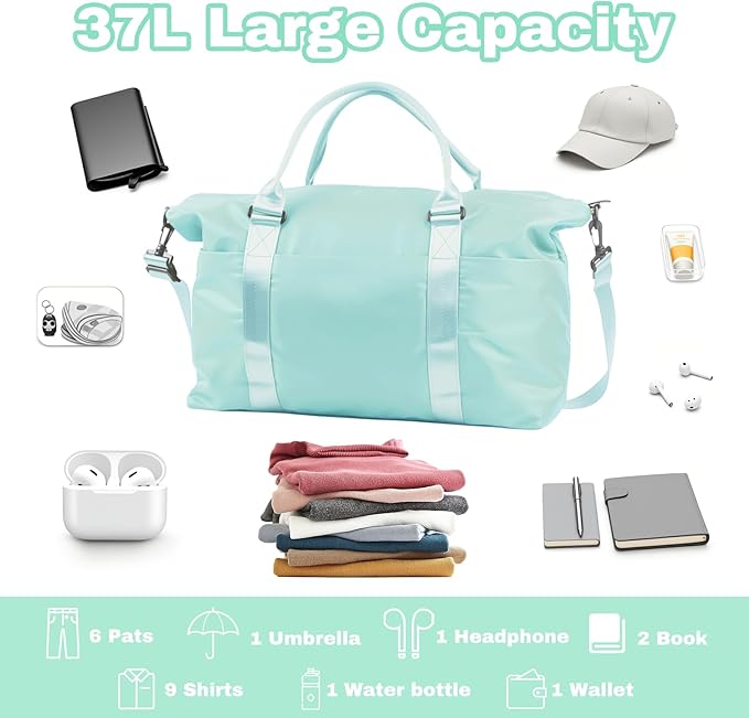 Weekender Duffel Bags for Women, Travel Totes Bag for Airplane Essentials, Overnight Bags for Women with Trolley Sleeve, Large Carry On Hospital Bag for Labor and Delivery, Sport, Gym