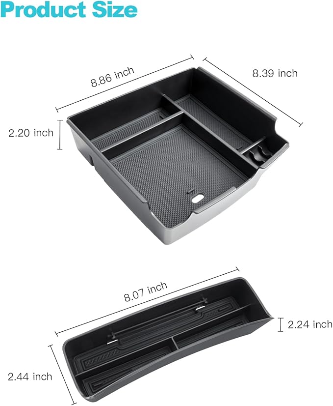 CDEFG 2Pcs for 2025 2026 Kia Carnival Center Console Organizer, 2025 2026 Kia Carnival (LX/LXS/EX/SX/SX Prestige) Accessories Middle Console Organizer Storage Box