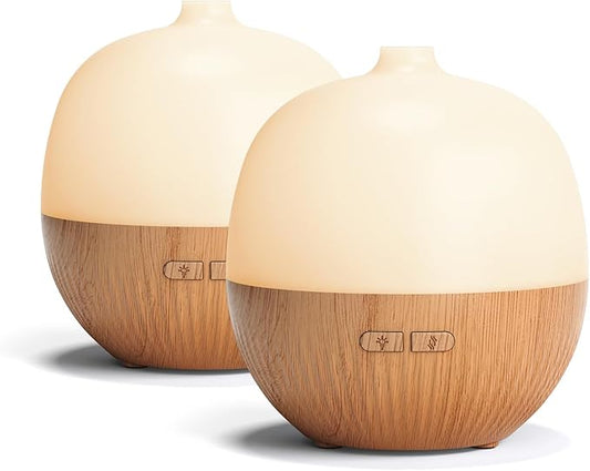 ARVIDSSON Essential Oil Diffuser 2 Pack, 100ml Aromatherapy Diffuser with Mood Light, Ultrasonic Oil Diffusers for Home, Small Diffuser for Essential Oils, Gift for Women