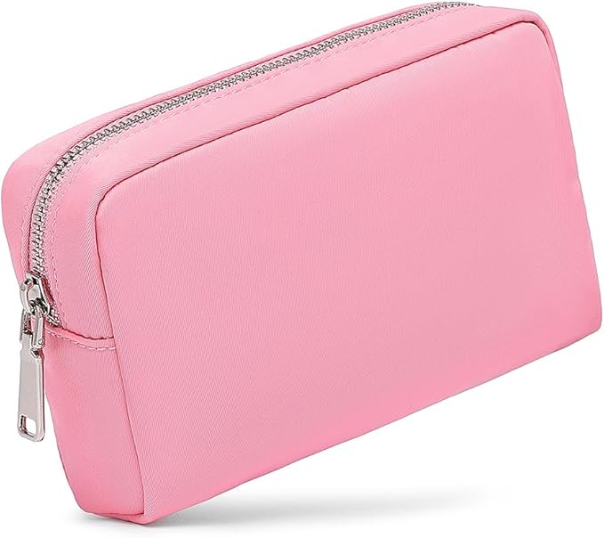 Waterproof Makeup Bag Large Capacity Women's Classic Black Wash Bag Adjustable Partition Wash Bag Brush and Cosmetic Carrying Bag… (Pink)