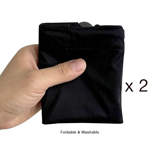 2 Pack Leakproof Car Trash Bags Detachable Waterproof Garbage Bags with Drawstring Hanging Organizer for Back Seat & Travel Black