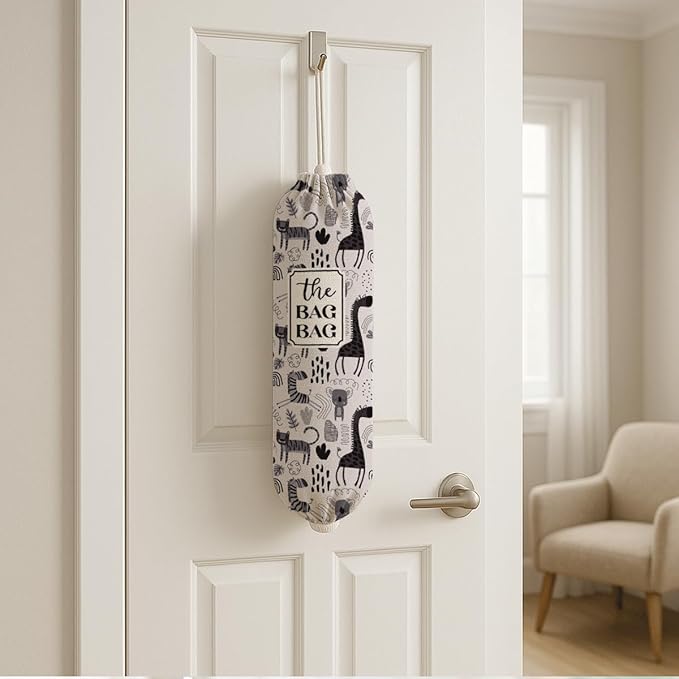 Animal Plastic Bags Holder, The Bag Bag Grocery Bags Holder for Kitchen Essentials, Reusable Hanging Grocery Sack Organizer, Stylish Reusable Plastic Sack Storage Dispenser for Home Kitchen Decor