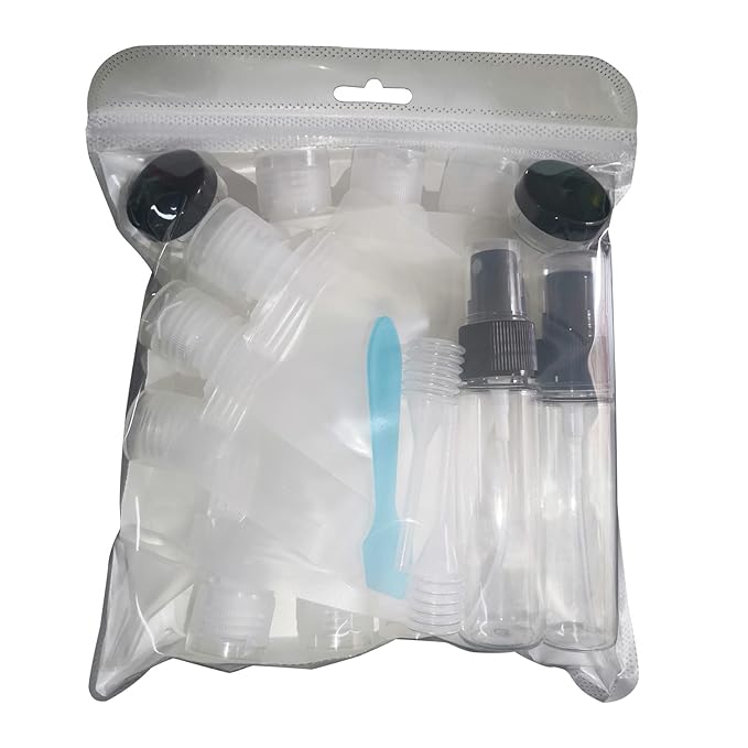 17 Pack Travel Pouches for Toiletries,TSA Approved,Portable Containers,Stand Up Pouch,Refillable Travel Accessories for Shampoo Conditioner Lotion Soap Liquids (A-17pcs)