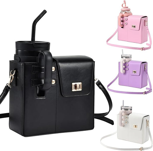Outdoor Portable Crossbody Water Cup Purse Bag Water Bottle Carrier Bag with Phone Pocket Tumbler Carrier with Strap
