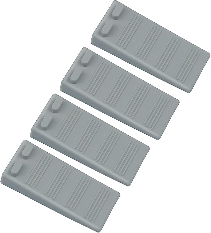 Thin Door Stoppers for Bottom of Door Small Rubber Wedge Flexible and Non Scratching Door Holder - Smart Stackable Slip-Resistant Design (Gray)