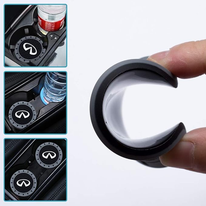 Cup Holder Insert Coaster Fit Infiniti G35 G37 Q50L QX50 Q50 QX56 Q60 QX60 QX70 Q70L QX80,Anti Slip Car Cup Coaster Interior Accessories