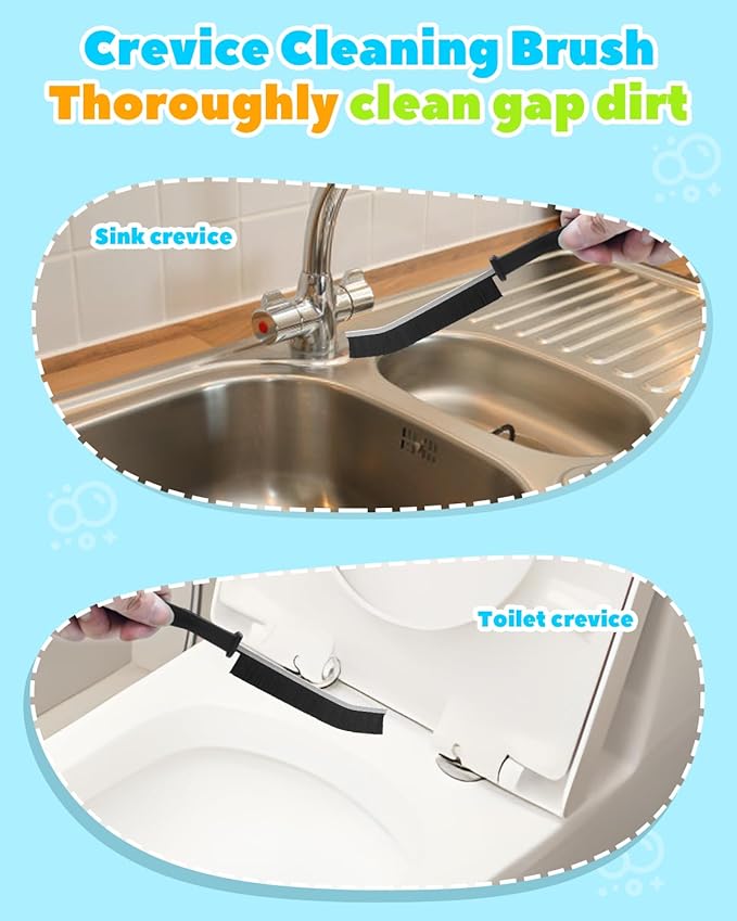 11 Pcs Blind Cleaner Duster Tool Kit – Mini & Window Blinds Cleaner Brush Set, Air Vent & Track Cleaning Tools, Window Groove & Sill Scrubber for Home, Car, AC, Sliding Doors - Blue