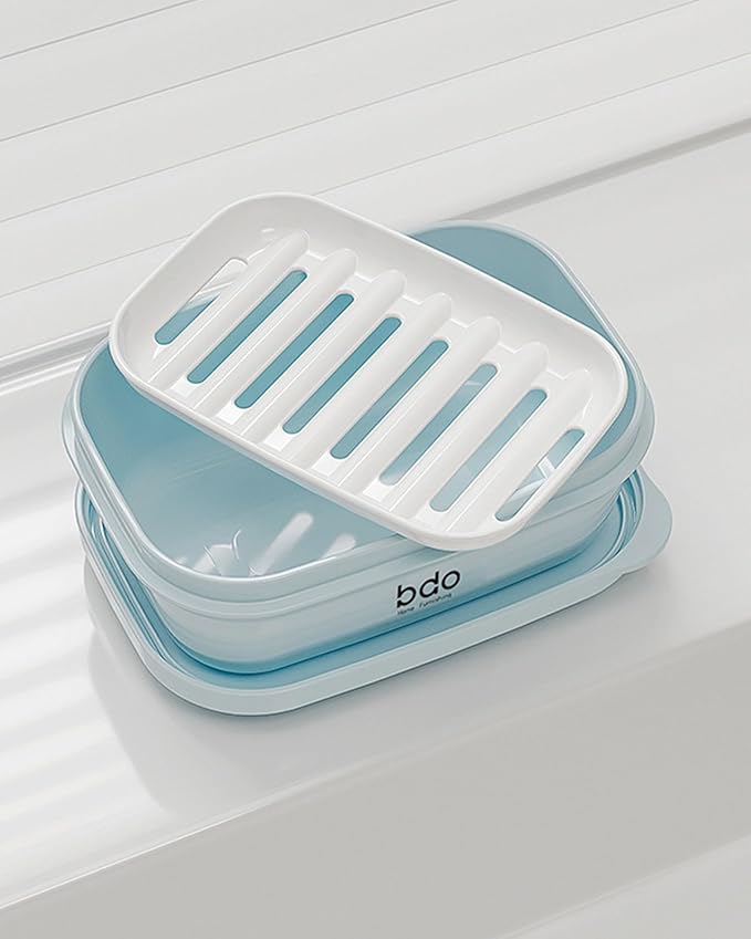 Travel Soap Case, Leakproof Soap Container with Lid, Portable Bar Soap Holder for Traveling, Soap Dishe for Bathroom, Shower, Gym, School, Camping, Vacation, Outdoor (White)