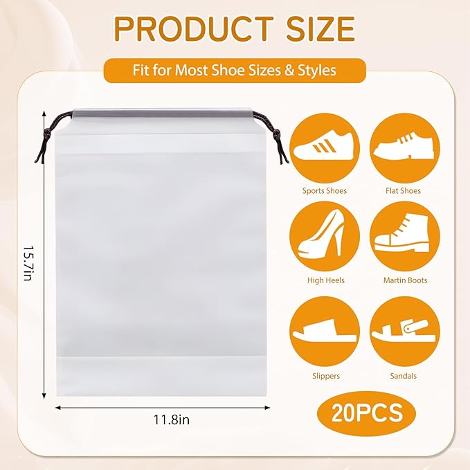 Shoe Bags for Travel, 15.7" x 11.8" Travel Shoe Bags for Packing, Large Waterproof Portable Travel Shoe Storage Bags Travel Essentials Women for and Men