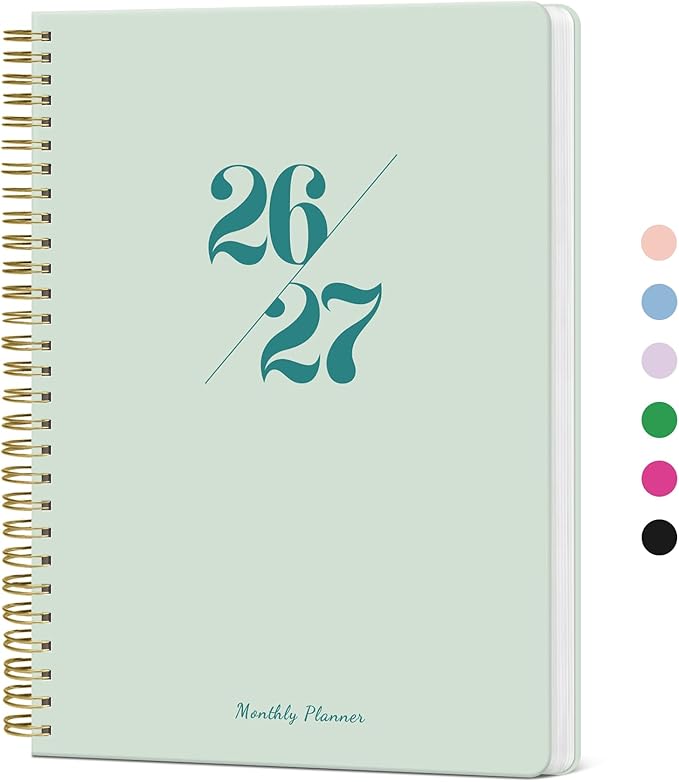 Monthly Planner 2026-2027, 2 Year Months Calendar Planner 2026-2027, Runs from January 2026 - December 2027, 7" x 10", 24 Months, Perfect for School Office Home Planning - Mint