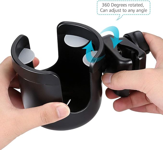 Accmor Stroller Cup Holder, Universal Cup Holder for Uppababy Nuna Doona Strollers, Bottle Drinks Holder for Wheelchair, Walker, Bike, Scooter, 2 Pack
