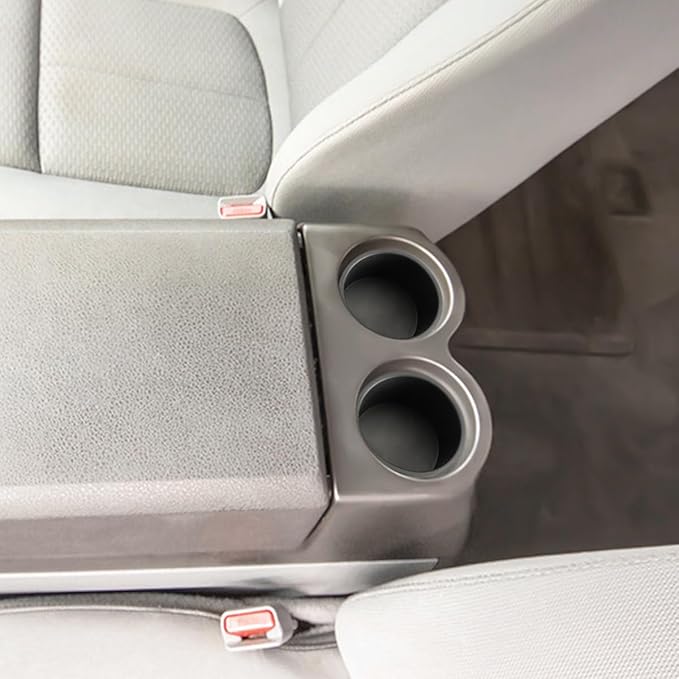 Rear of Center Console Cup Holder for Ford F150 2004-2014 Non-Flow Through Console Cup Holder Replacement Insert for F150 2004-2014 TPE Drink Bottle Holder 2PCS (Without Flow Through Console)
