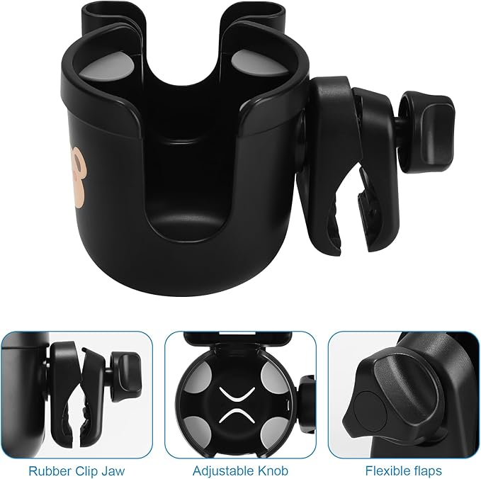 Accmor 2-in-1 Walker Cup Holder with Phone Holder, Wheelchair Cup Holder, Rollator Cup Holder, Cup Phone Holder for Walker, Wheelchair, Rollator, Mobility Scooter