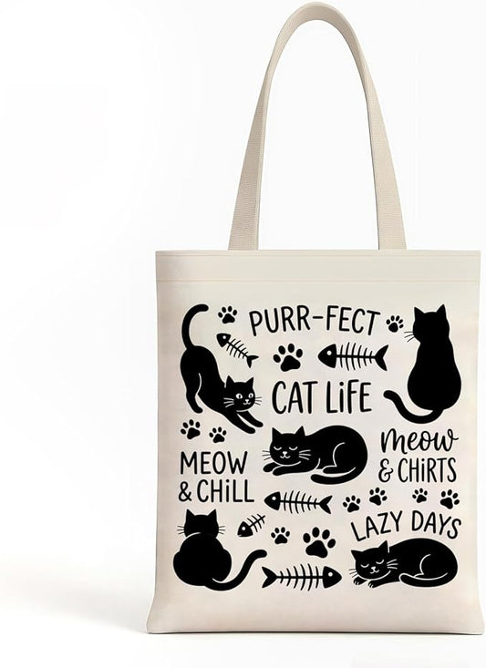 MOLOVA】Printed Canvas Tote Bag for Women - Inner Zipper Pocket & Magnetic Closure, Versatile Hand Shoulder Carry, 15x16 Inch Large Capacity for Work Travel Shopping, Cat1