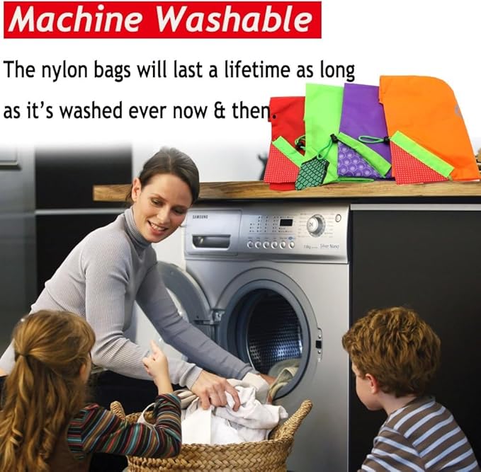 20 Pack Reusable Shopping Bags,Bulk Foldable Portable Reusable Grocery Bags Lightweight Polyester Grocery Shopping Tote Bag (Fruit)