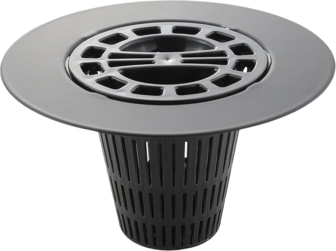 Danco Snap-in Shower Drain Cover with in-Drain Hair Catcher, 4-1/4" Round, Matte Black Strainer, (11086)