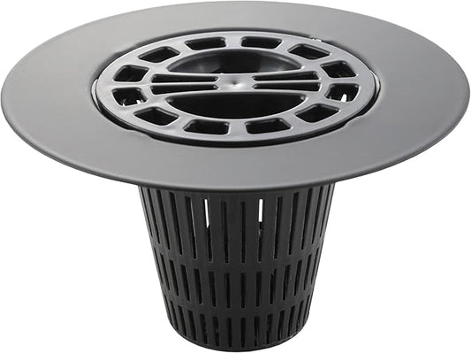Danco Snap-in Shower Drain Cover with in-Drain Hair Catcher, 4-1/4" Round, Matte Black Strainer, (11086)