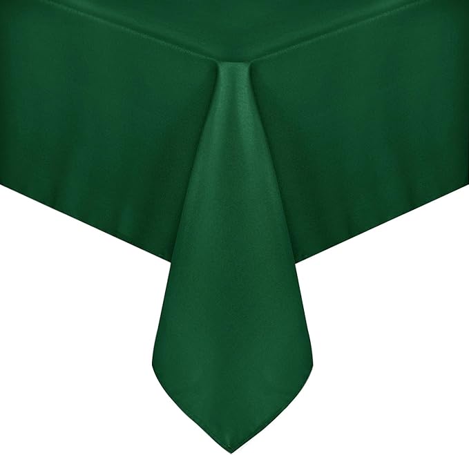 sancua Square Tablecloth - 54 x 54 Inch - Stain and Wrinkle Resistant Washable Polyester Table Cloth, Decorative Fabric Table Cover for Dining Tables, Buffet Parties and Christmas, Hunter Green