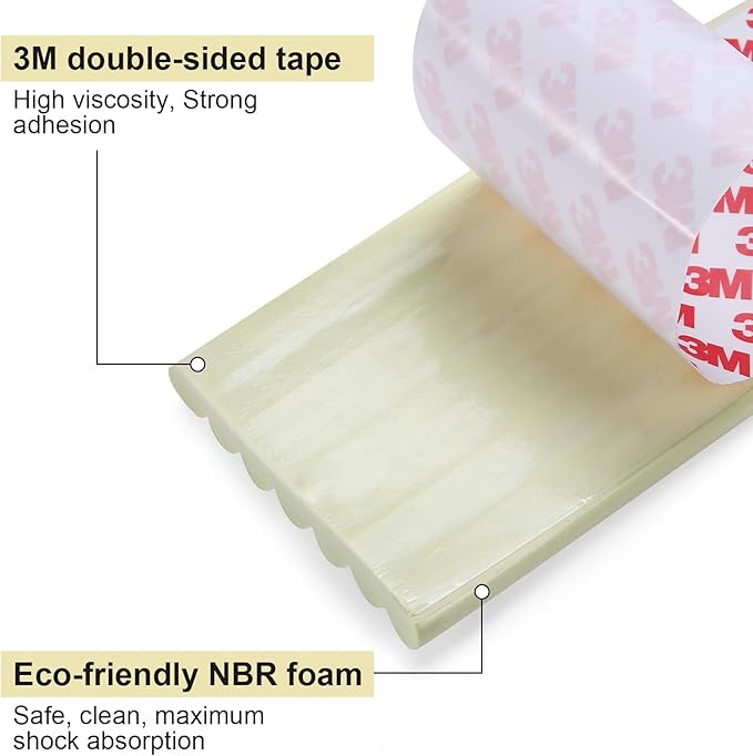 Dovesail Upgrade Baby Proofing Edge Corner Protector,16.4ft Edge Guards Padding with 3M Adhesive, Extra-Wide Soft Rubber Foam Padding, Furniture, Sharp Edge Safety Corner Edge Bumper Guard-Cream