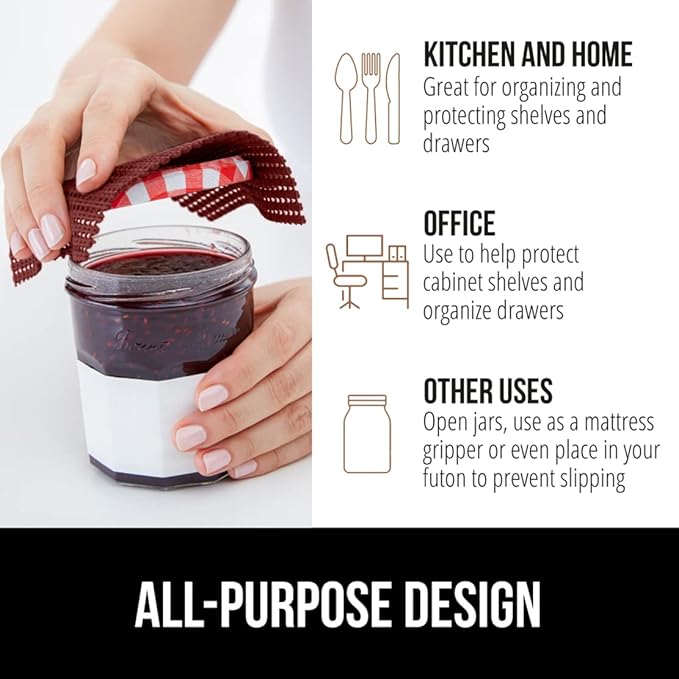 GORILLA GRIP powerGRIP Drawer Shelf and Cabinet Liner, Thick Strong Hold, Non-Adhesive Liners Protect Kitchen Cabinets and Cupboard, Bathroom Drawers, Easy Install, Breathable Mat, 20" x30', Red