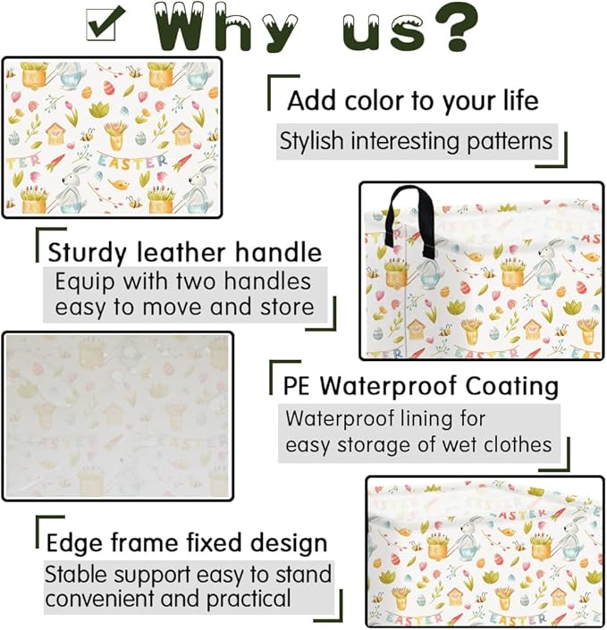 Rectangular Easter basket,Easter basket empty,Kids Storage Baskets for kids Bedroom,Gift bin,Kids Storage Bin,Easters gift baskets,Kids home Decor(Bee Easter egg)