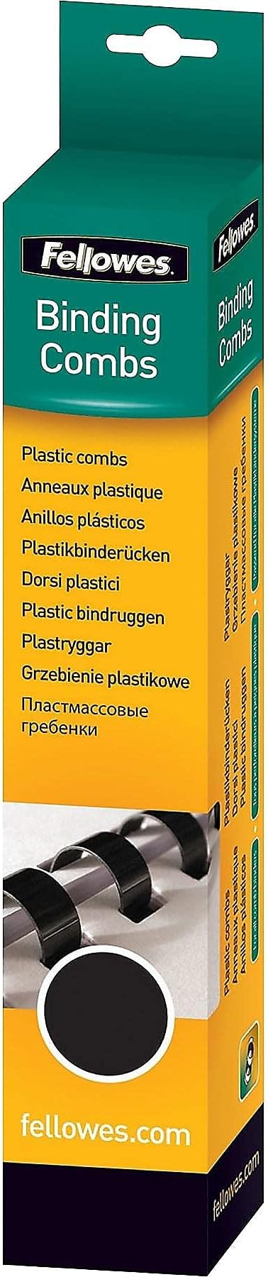 Fellowes Plastic Binding Comb 3/8" Black, 100Pack