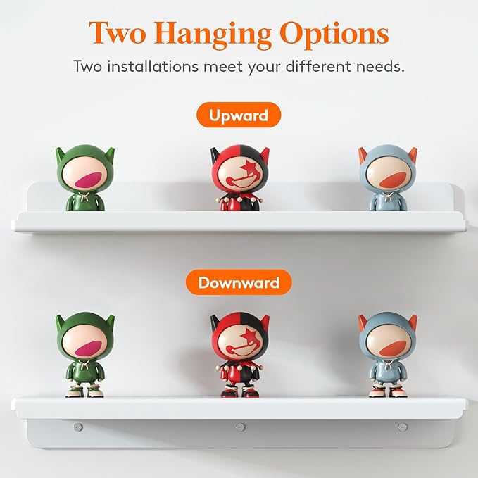 Lifewit Floating Shelves for Bathroom, 15" Clear Wall Organizer for Makeup, Perfume, Figures, Photo, Decor Shelf for Nursery, Living Room, Bedroom, Kitchen, Over Toilet Storage Rack, White, 12 Pack
